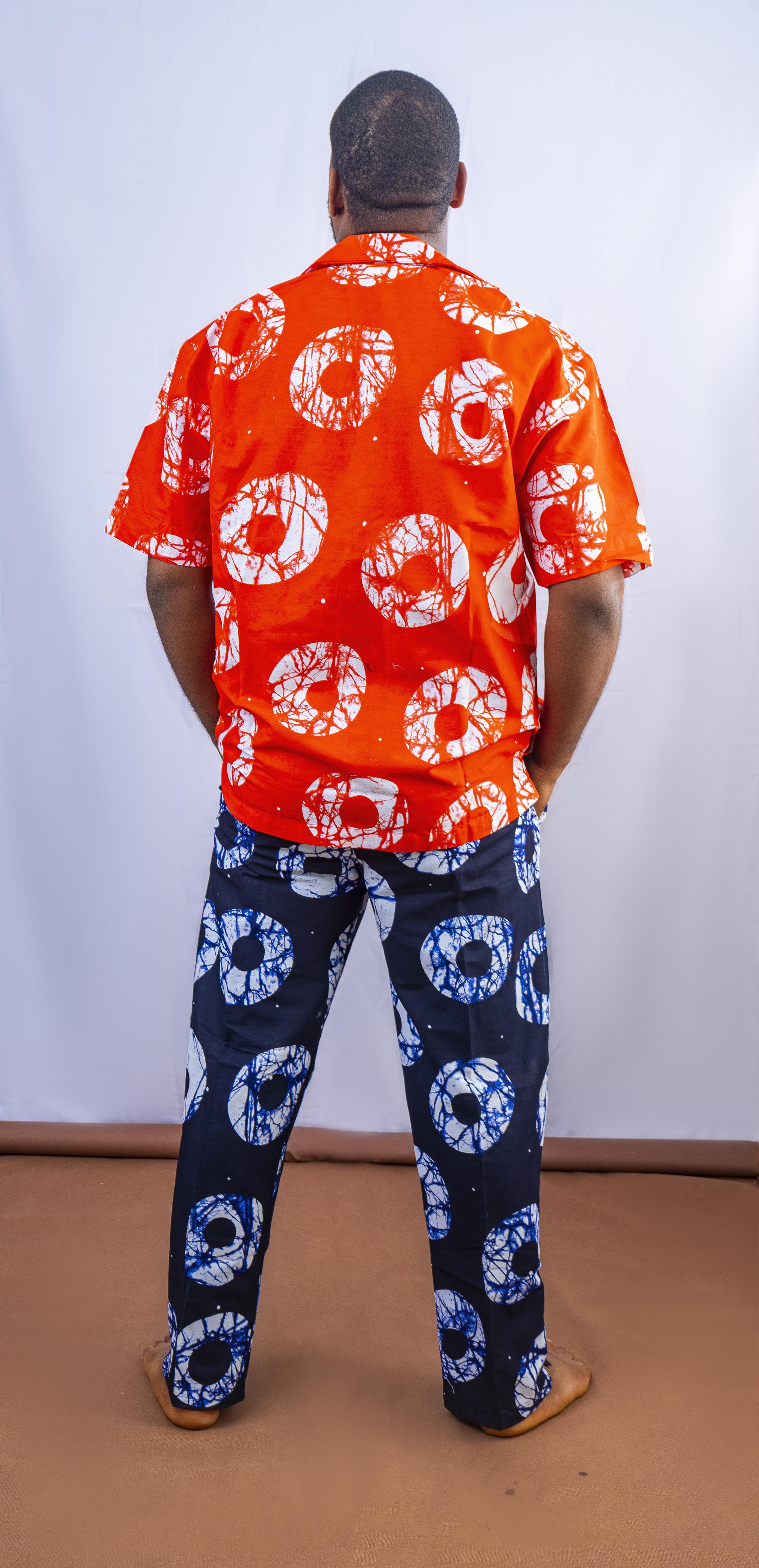Vibrant African Print Men's Shirt & Pants Set