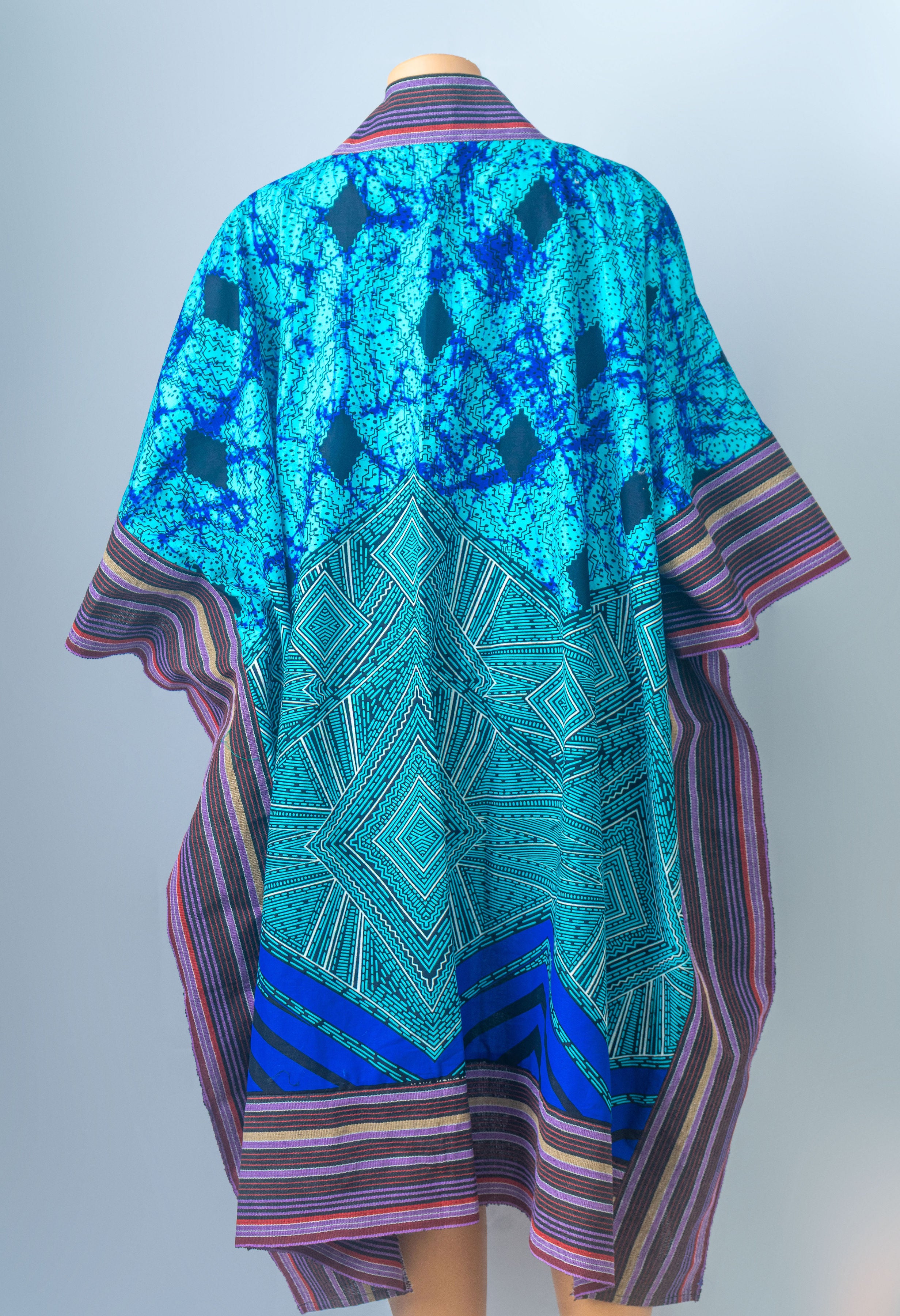 Vibrant Patchwork Kimono Caftan